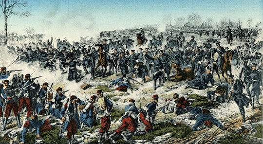 Rifle Regiment No. 108 - Bataille de Villiers (ou Champigny), 1870, Brück & Sohn, Meißen, Allemagne.