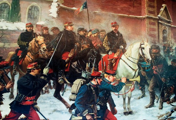Le Général Faidherbe au combat de Biefviller-lès-Bapaume, 3 janvier 1871,  Charles Édouard Armand-Dumaresq, 1883, Hôtel de Ville, Bapaume, Pas-de-Calais.