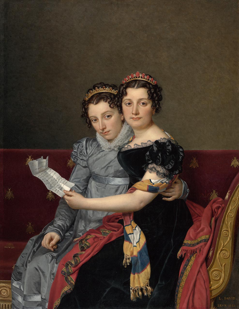 Zénaïde et Charlotte Bonaparte en 1821, par David