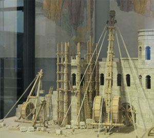 Maquette de la construction de la Porte Noire (Trèves), Musée de l'Histoire allemande, Berlin (photo : André Larané)