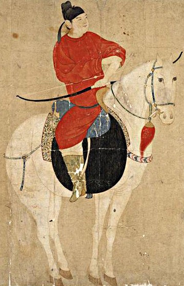 Jeune noble à cheval, 1290, British Museum, Londres.