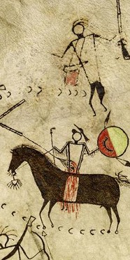 Robe peinte, art sioux, XIXe siècle, musée du quai Branly, Paris.