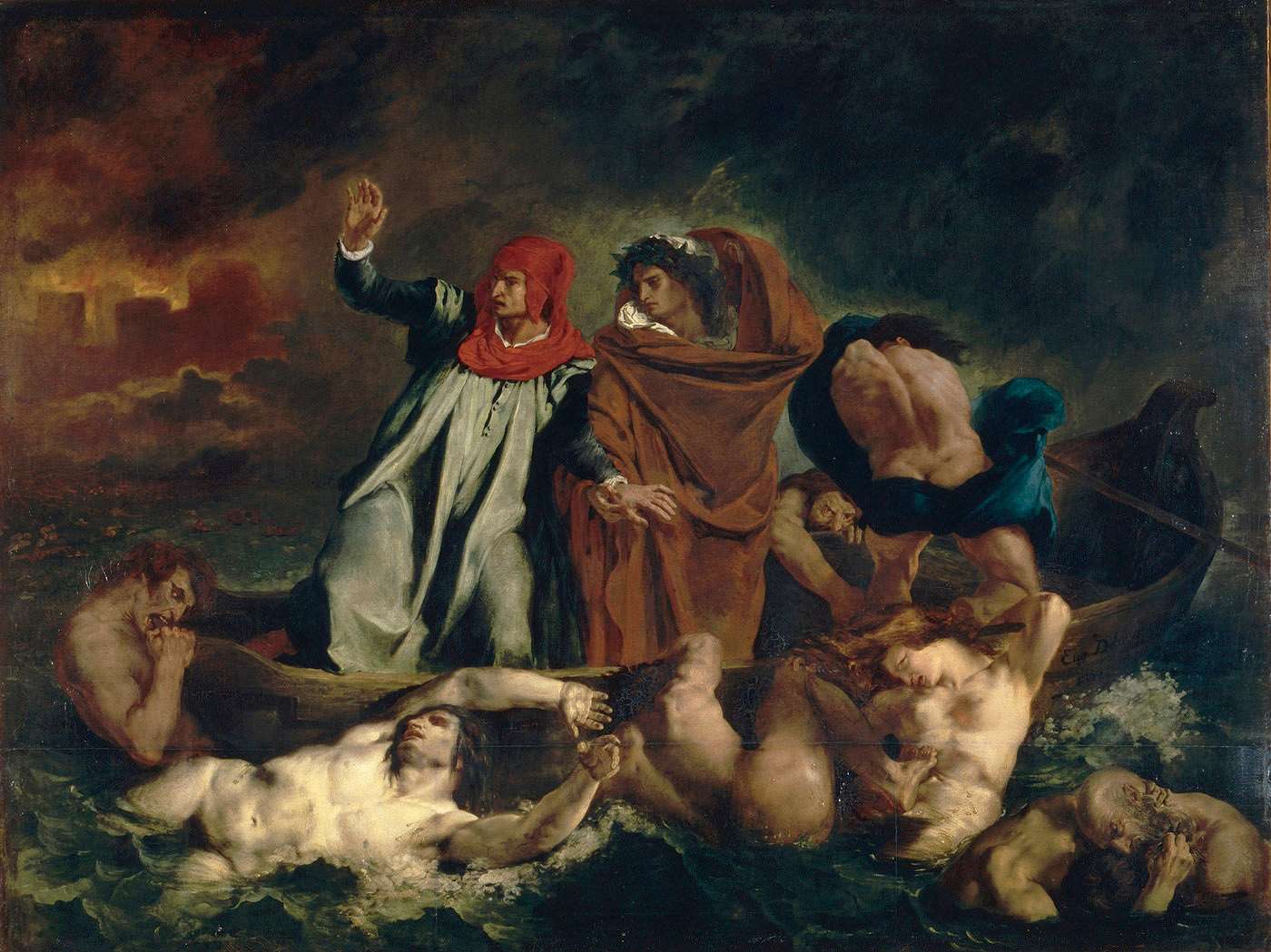 Eugène Delacroix, La Barque de Dante, 1822, Paris, musée du Louvre
