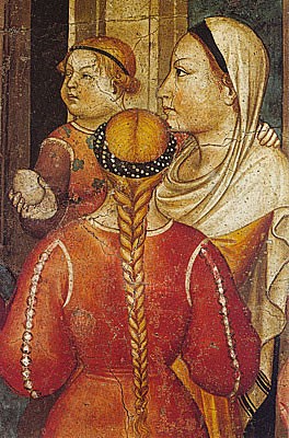 Niccolò di Pietro Gerini, La Remise des orphelins à leurs parents adoptifs, 1386, Musée del Bigallo, Florence