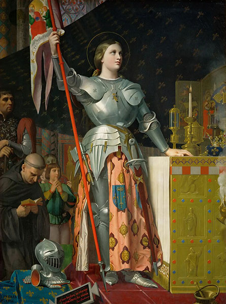 Ingres, Jeanne d'Arc au sacre du roi Charles VII, dans la cath&eacute;drale de Reims, 1854, Paris, mus&eacute;e du Louvre.