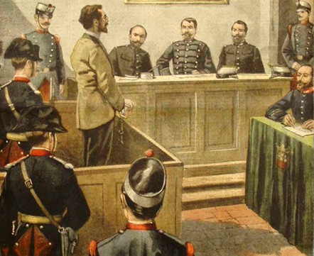 Le procès devant la cour militaire espagnole de l'anarchiste italien Michel Angiolillo, Le Petit Journal illustré, 1890.