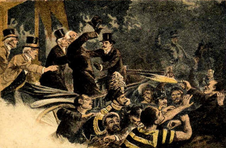 Gaetano Bresci tire sur le roi Humbert Ier et le tue le 29 juillet 1900 à Monza, linkiesta, DR. 