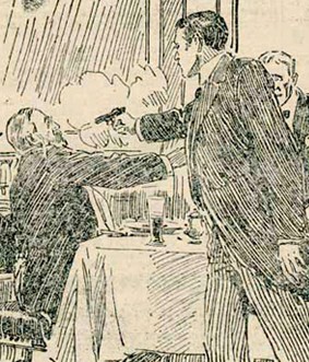 L'assassinat du Premier ministre, illustration du quotidien  autrichien Kronen Zeitung, 22 octobre 1916. 