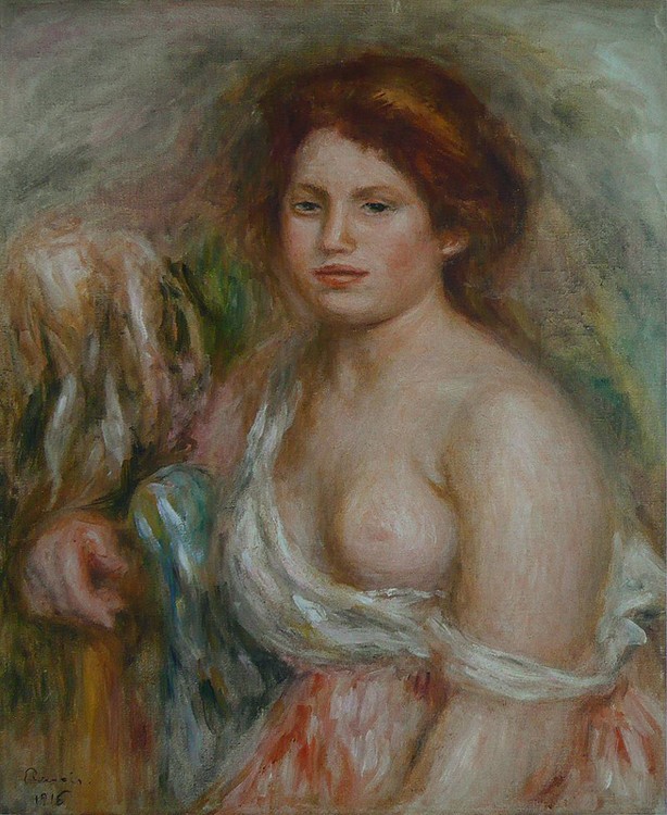 &laquo; Portrait de mod&egrave;le en buste &raquo;, 1916, Pierre-Auguste Renoir, mus&eacute;e Picasso, Paris.