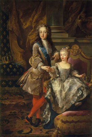 Jean-Francois de Troy, Portrait de Louis XV de France et l?infante d?Espagne, 1724. Florence, Palais Pitti