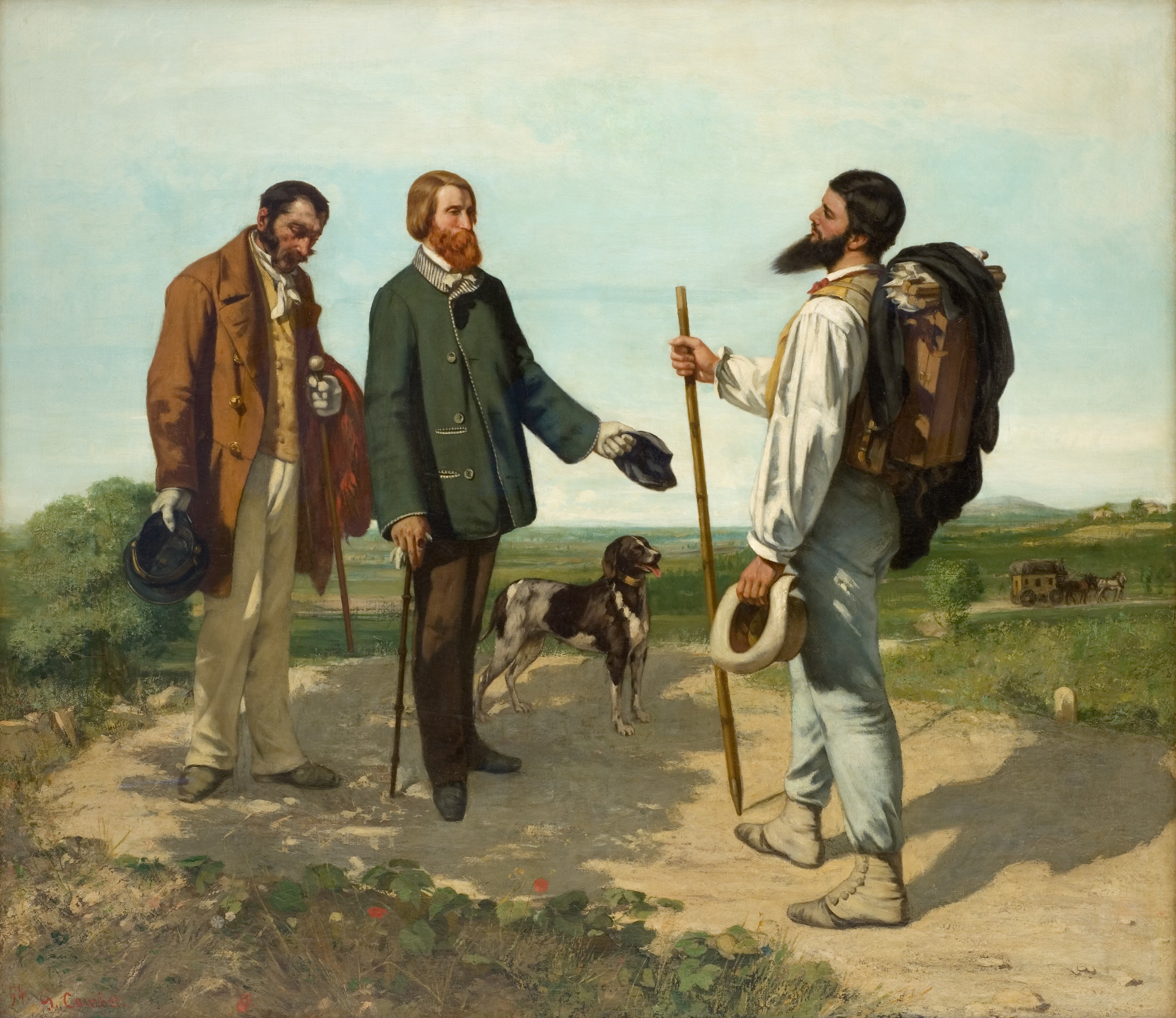 La Rencontre ou Bonjour Monsieur Courbet, par Gustave Courbet (1854, musée Fabre, Montpellier)