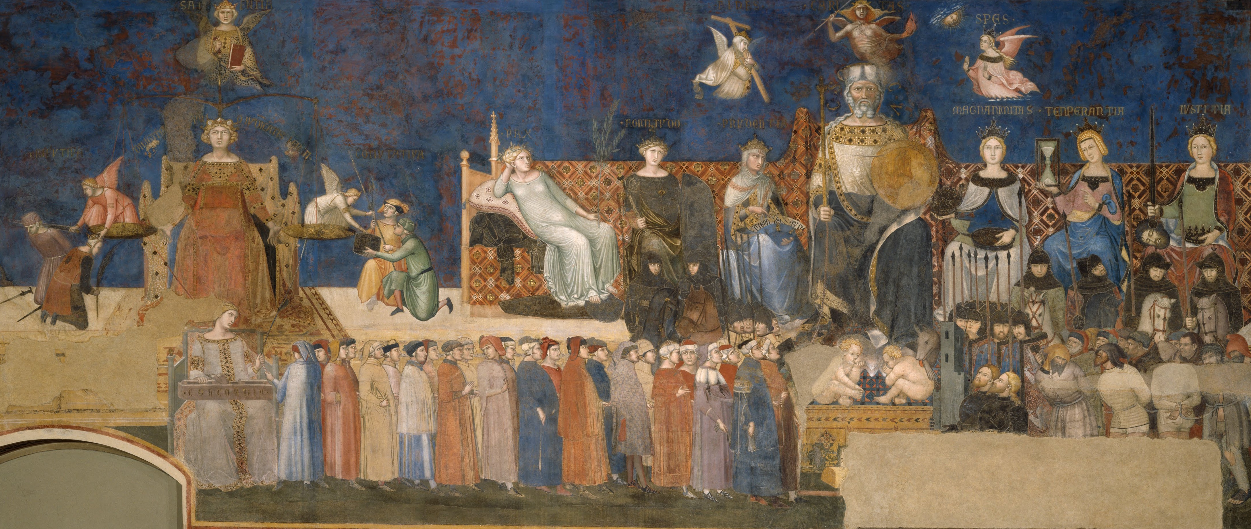 Allégorie du Bon Gouvernement (Palais communal de Sienne, vers 1338, Ambrogio Lorenzetti)