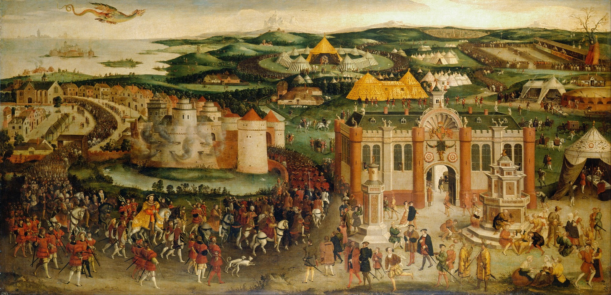 Le Camp du Drap d'Or (7 juin 1520), oeuvre anonyme,1545