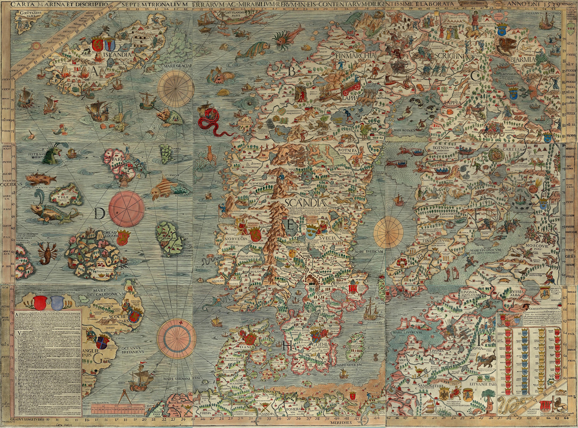 Carta Marina d'Olaus Magnus (1490–1557) 