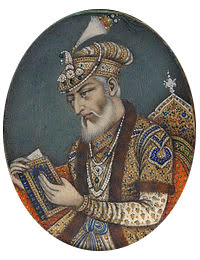 Peinture d'Aurangzeb (1658-1707) lisant le Coran.