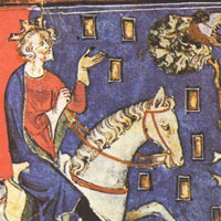 Le roi Jean sans Terre &agrave; la chasse au cerf (manuscrit du d&eacute;but du XIVe si&egrave;cle)