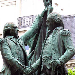 La Fayette et Washington, statue de la place des &eacute;tats-Unis, Paris (DR)