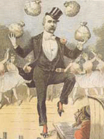 Clemenceau et le scandale de Panama (caricature des ann&eacute;es 1890)