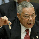 Colin Powell devant le Conseil de s&eacute;curit&eacute; de l'ONU le 5 f&eacute;vrier 2003 (DR)