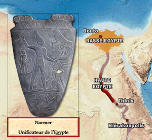 &eacute;gypte : la p&eacute;riode thinite, une carte anim&eacute;e de Vincent Boqueho pour Herodote.net