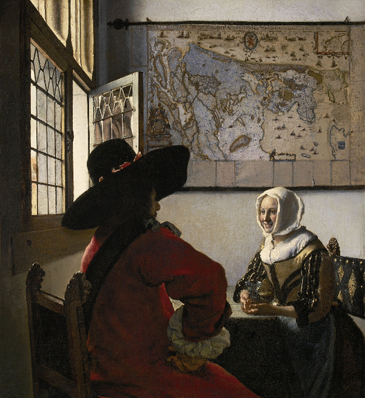 Soldat et jeune femme riant, Johannes Vermeer, 1657