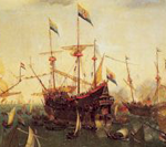 Retour de la 2e expÃ&acirc;©dition hollandaise en 1599 (tableau de Henri Corneliszoon Vroom)