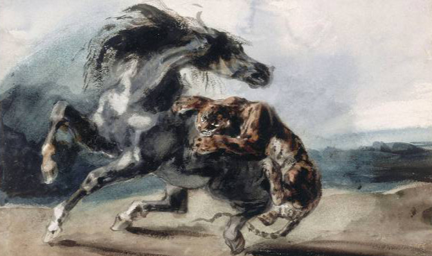 Tigre attaquant un cheval (Delacroix)