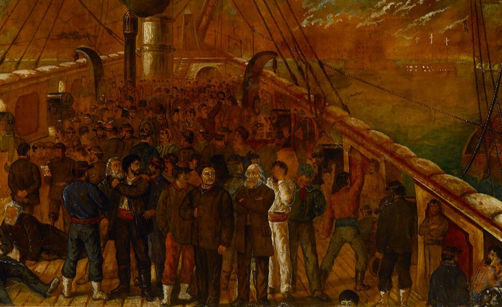 Les Communards embarquent pour le bagne de Nouvelle-Calédonie